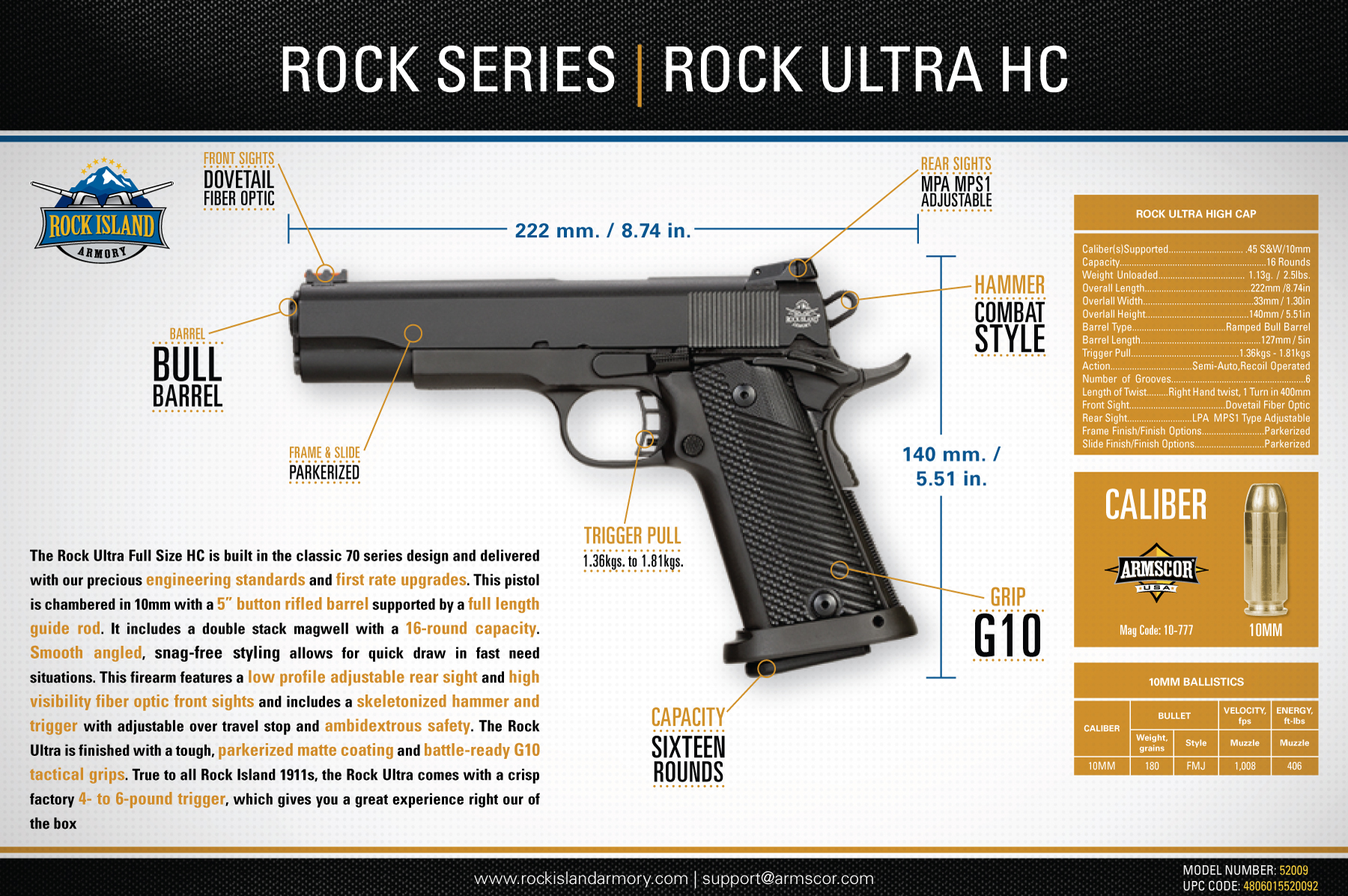 Rock Ultra Fs 10mm Armscor International Inc